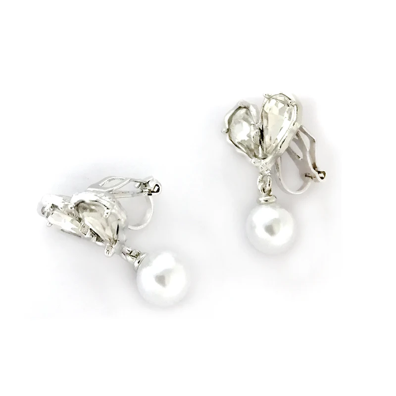 Love Pearl Earrings No Hole Ear Clips Heart Zircon Clip On Earring Without Piercing Minimalist Earrings Jewelry Cey543