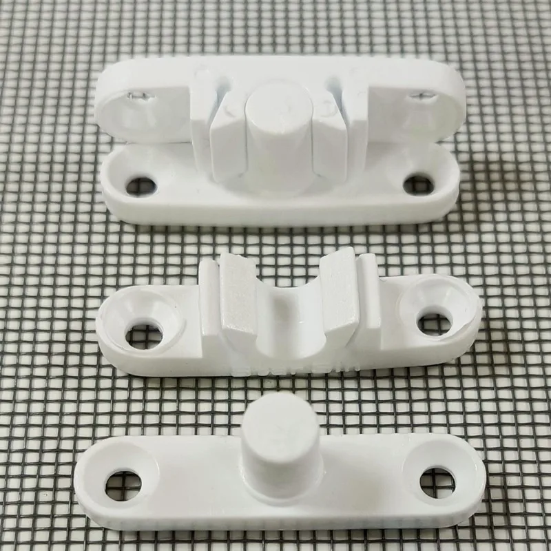 75STO-Mosquito Net Latch Universal Fit, White Plastic, 2 Pcs Durable, Easy Installation For Windows And Doors