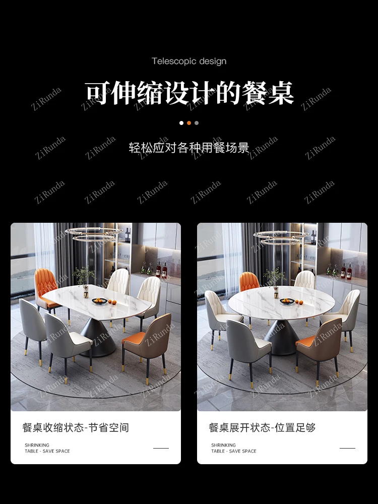 *A combinação de mesa de jantar e cadeira de rock é simples, giratória, circular, multifuncional, dobrável e extensível
