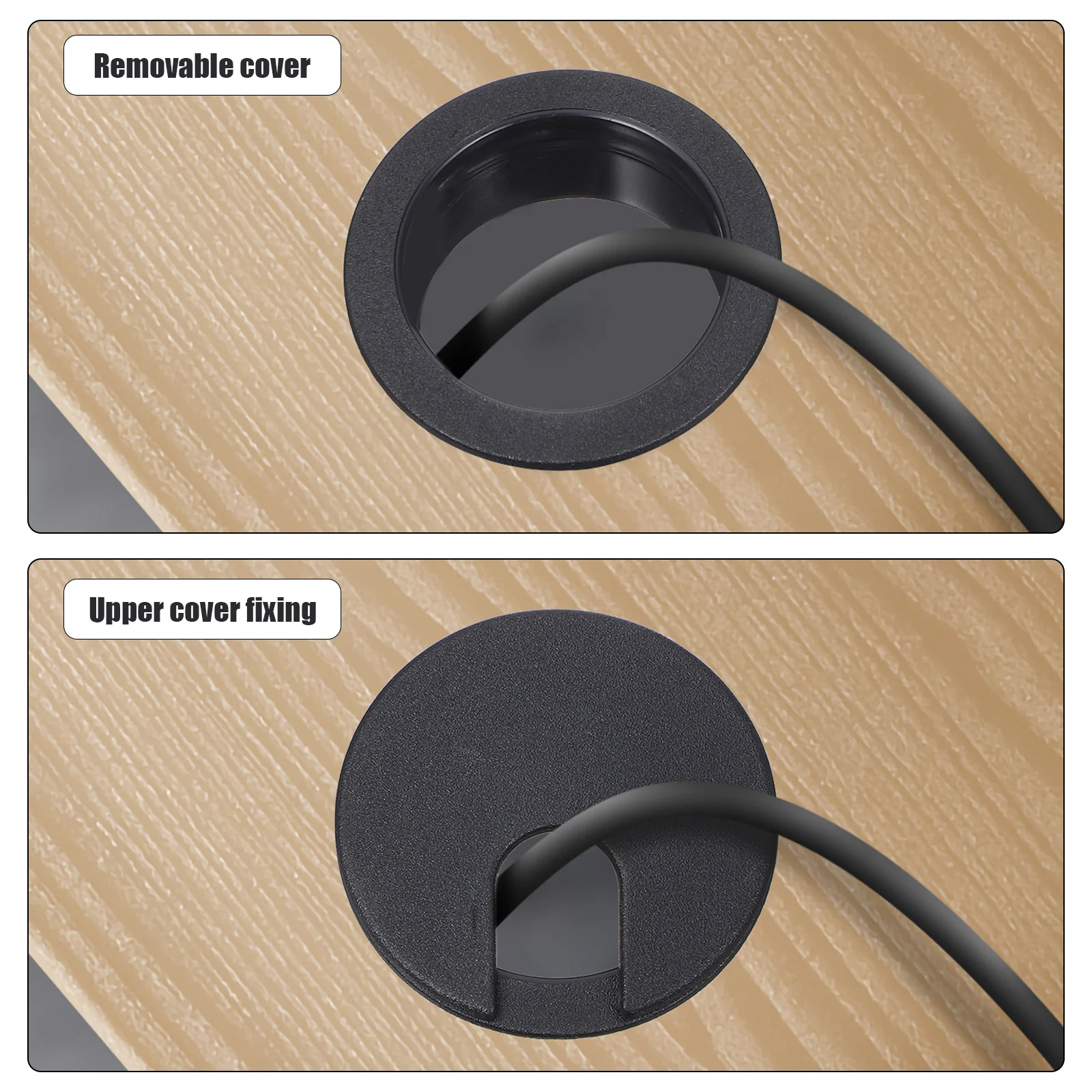 

6 pcs Desk Hole Grommets Round Cable Organizers Abs Plastic Wire Management Covers For Office Home Desk Grommet Small Plastic