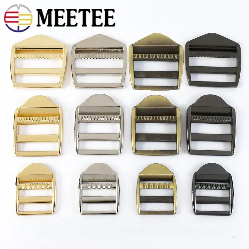 2/5Pcs 20/25/31/38mm Metal Buckle for Backpack Adjust Clasp Bag Strap Webbing Belt Tri-Glide Rings Hook DIY Clothing Accessories