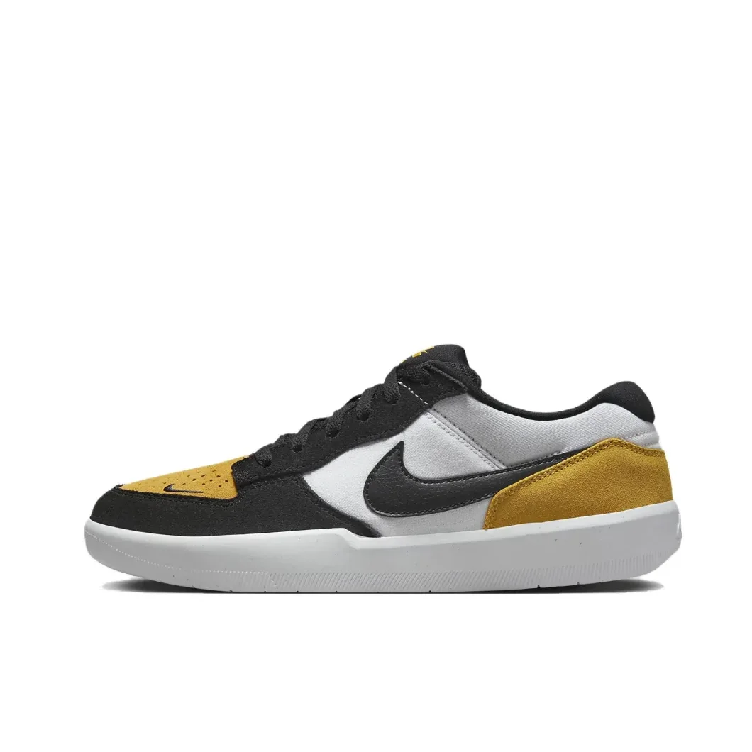 Nike new listing SB Force 58 classic fashion low-top board shoes Men's and Women's casual shoes black and white orange colorway