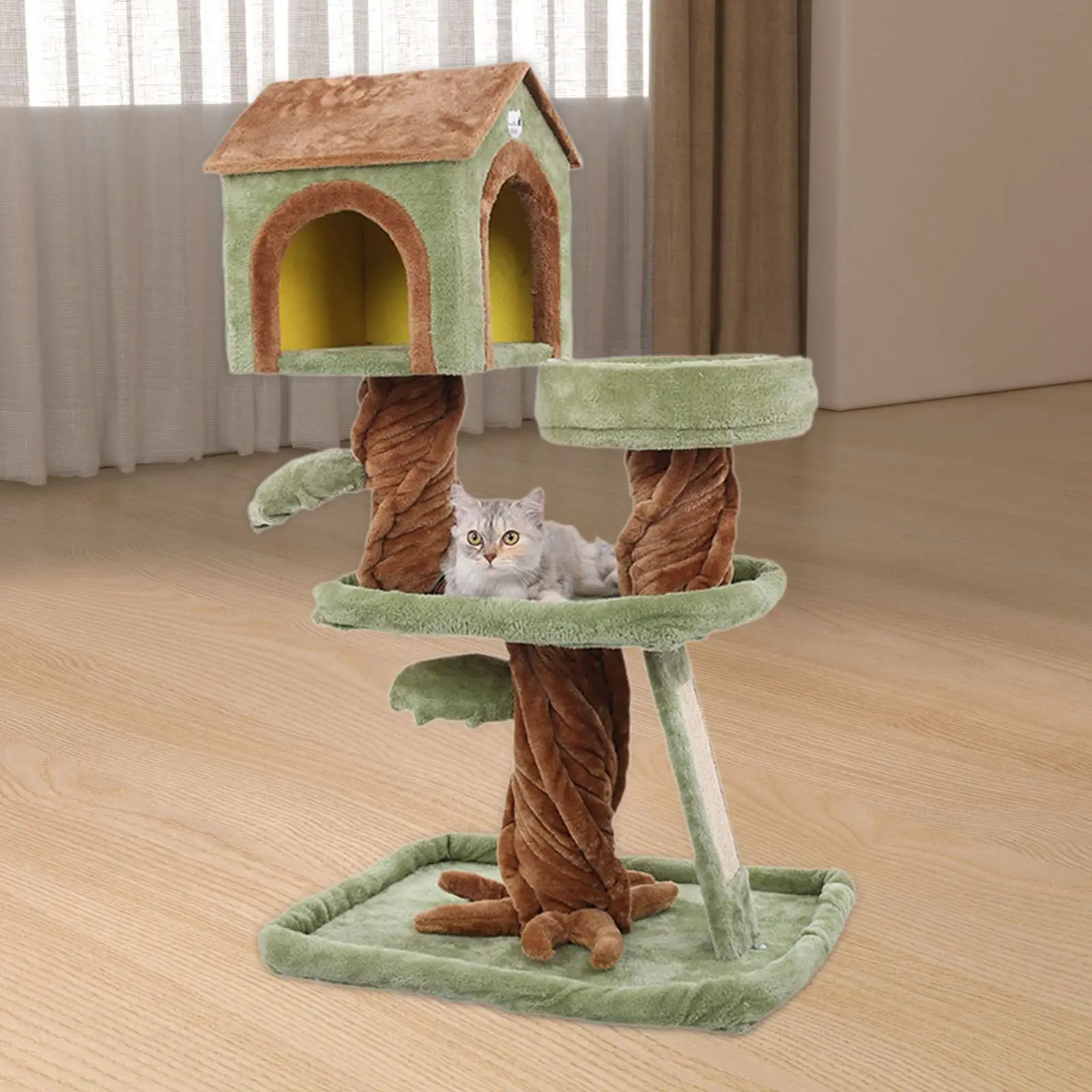 

Cat Climbing Tree Furniture Protector Multi Tiers Cat Bed Scratching Post House Tower for Kittens Kitty Activity Center Rest