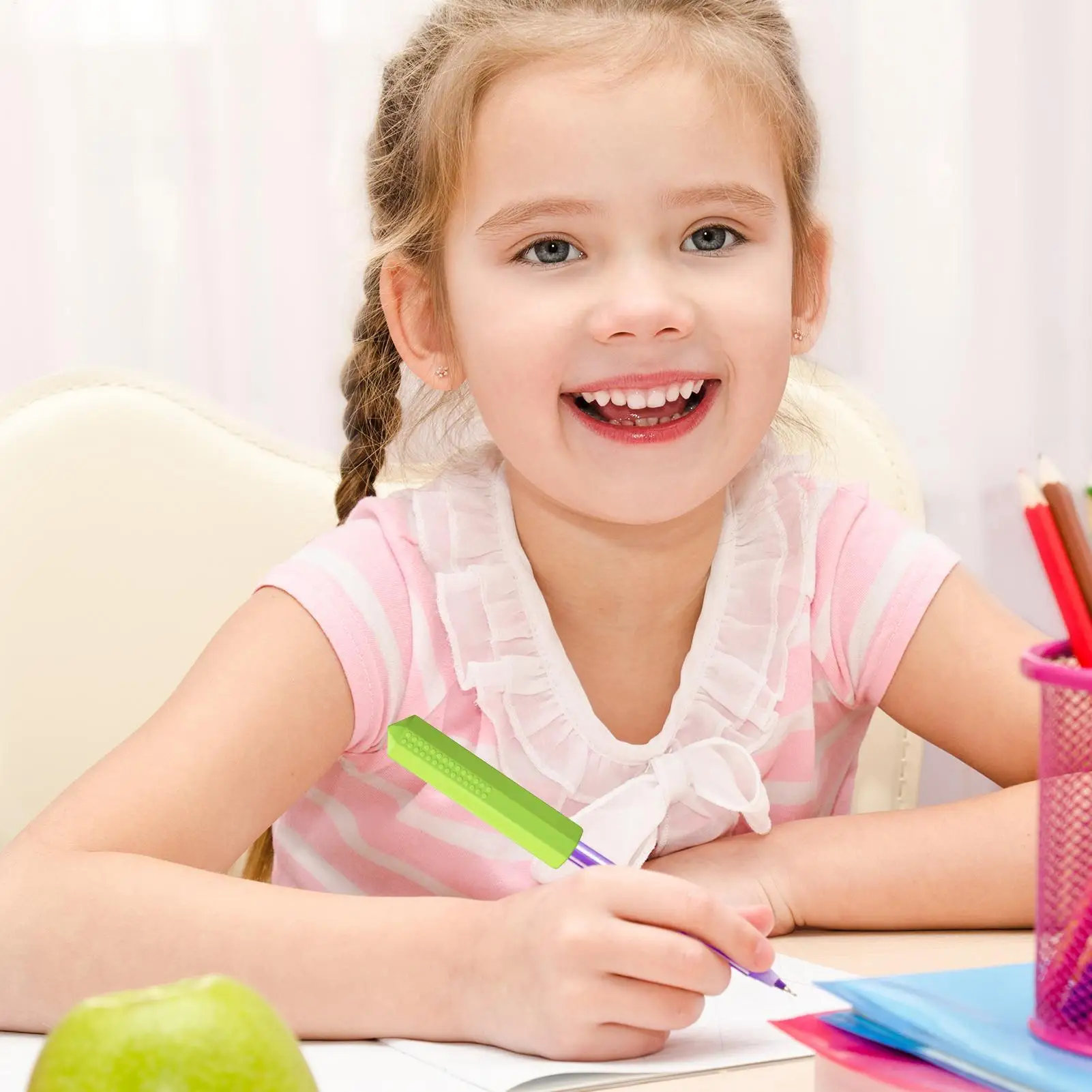 مجموعة أنابيب أقلام رصاص للأطفال الحسية مكونة من 3 قطع من السيليكون الممهدة مجموعة أنابيب أقلام رصاص ملونة مهدئة للأطفال المراهقين