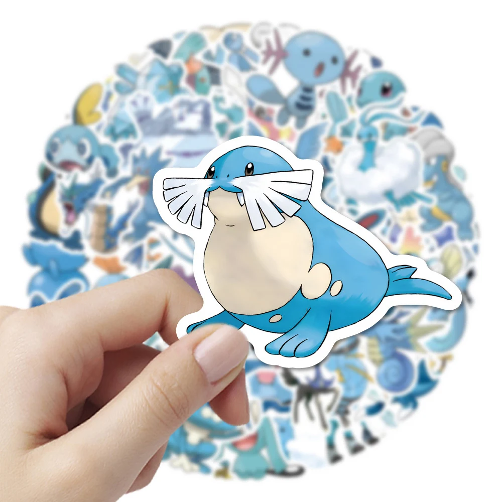 10/30/60PCS Blue Cute Pokemon Anime Stickers Decal DIY Suitcase Laptop Scrapbook Phone Guitar Graffiti Cartoon Sticker Kids Toy