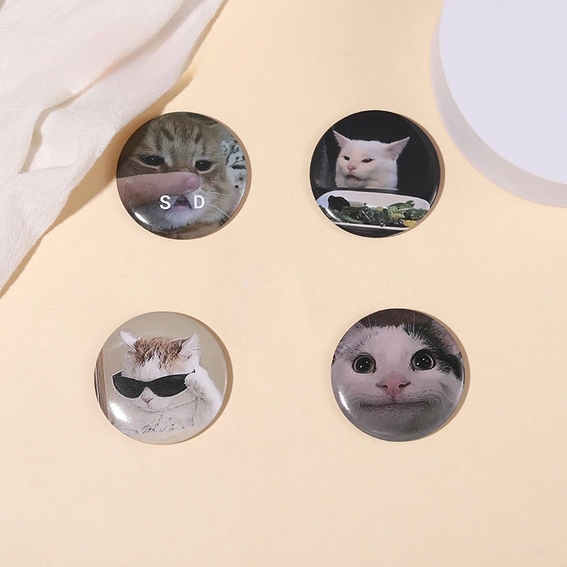 4-5pcs/set Soft Button Pins Set Custom Cartoon Cat Meme Lgbt Anime Icons Book Tinplate Brooch Lapel Badges Jewelry for Friends