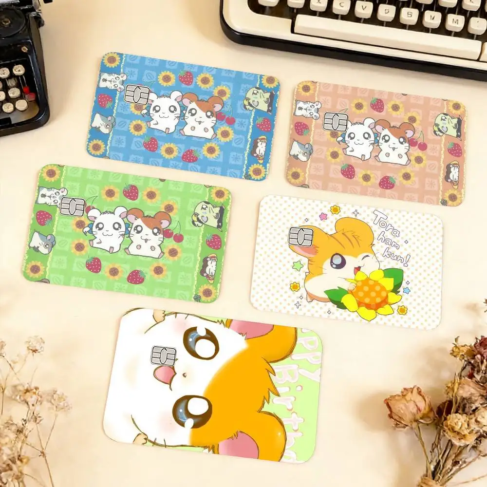 

1pc CUTE H-Hamtaro Kawaii Waterproof Film Skin Cover Credit Card Stickers Debit Front Bank Bus Pass