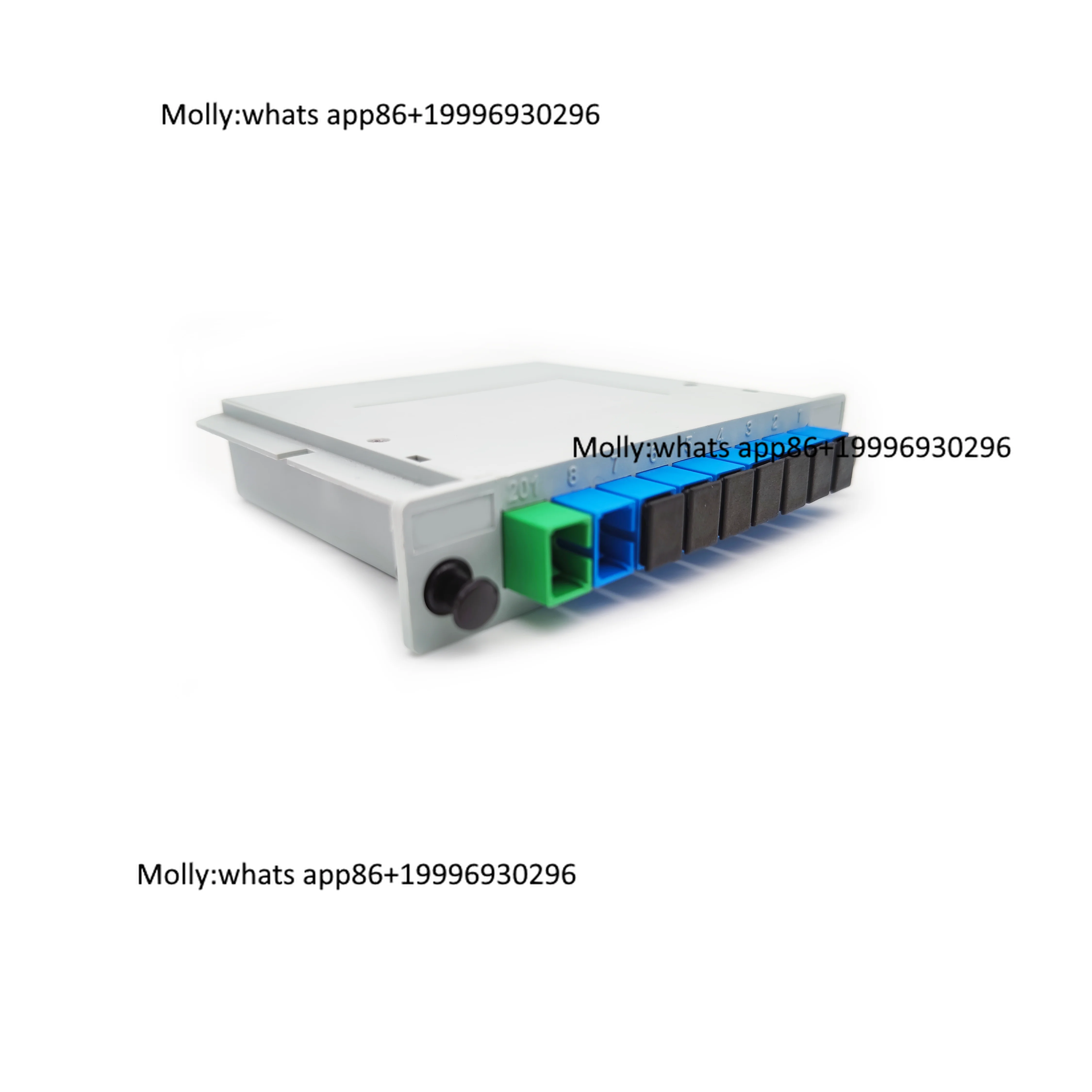 1x8 Fiber Optic Splitter Cassette Card Type SC/UPC SC/APC FC 1310/1550nm for Outdoor 4G WiFi GSM Networks