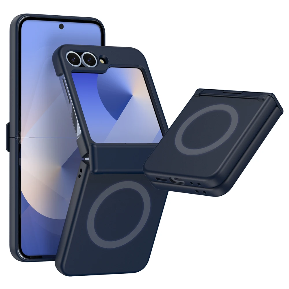 Coque de téléphone originale de luxe pour Samsung Galaxy Z Flip 6 5 4 3 pour Magsafe, anneau de Charge sans fil, charnière magnétique antichoc Coque de téléphone originale de luxe pour Samsung Galaxy Z Flip 6 5 4 3 pour Magsafe, anneau de Charge sans fil, charnière magnétique antichoc