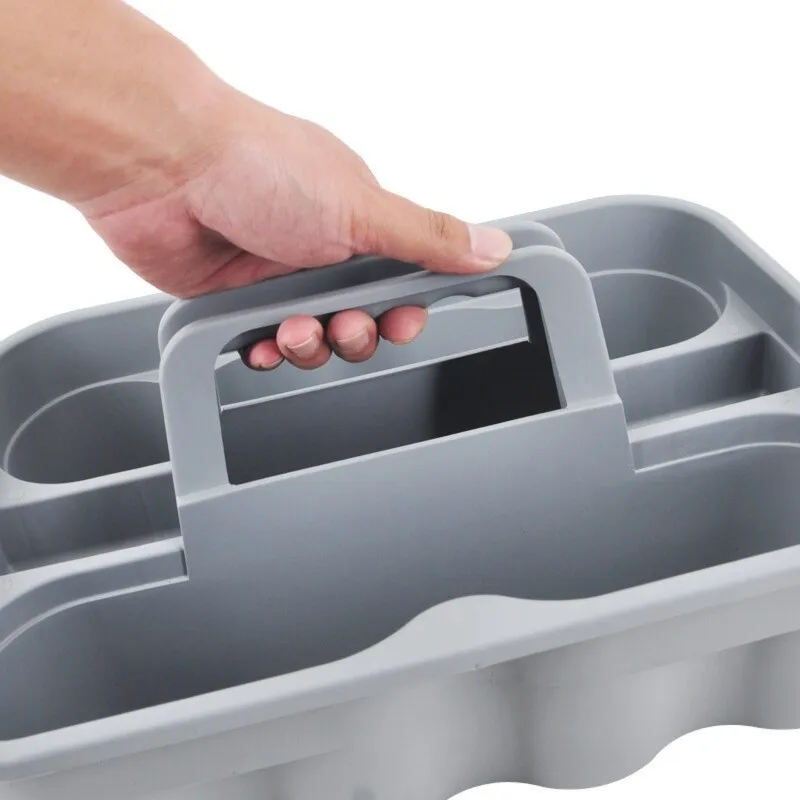 

AAAN-Sundries Tool Basket Thickened Plastic Double-Layer Storage Basket Portable Small Cleaning Tool Box For Hotel