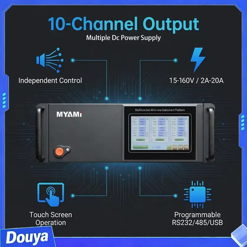 Hot Selling MYAMI 10-Channel Programmable Bench DC Power Supply Adjustable 30V 60V 5A 10A Variable Lab Rack-mounted Power