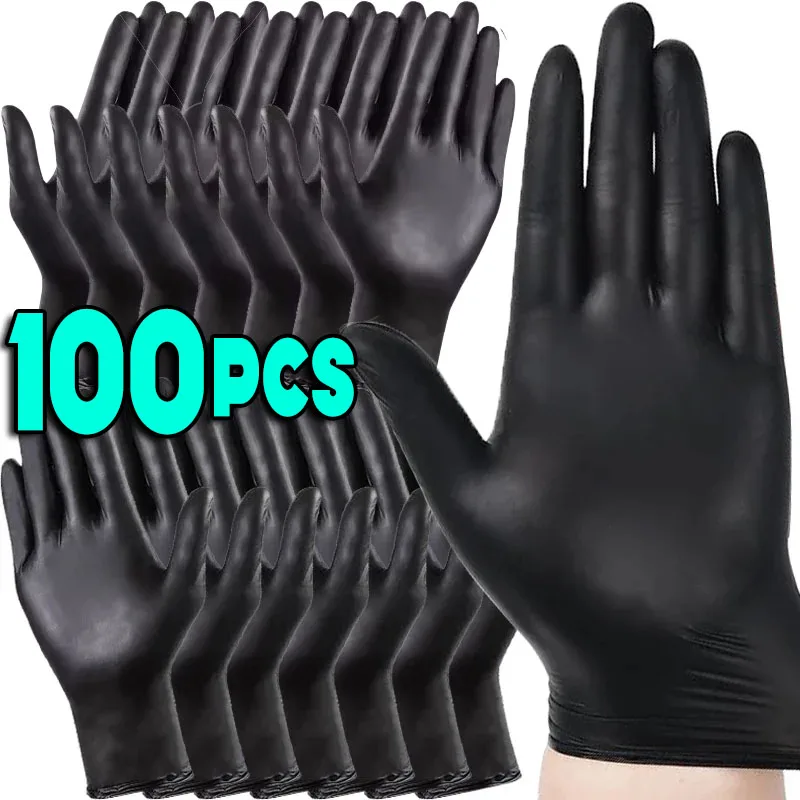 Disposable Black Nitrile PVC Gloves Strong Gloves For Housework Dish Washing Car Industry Gardening Pet Care Baking Cooking Tool