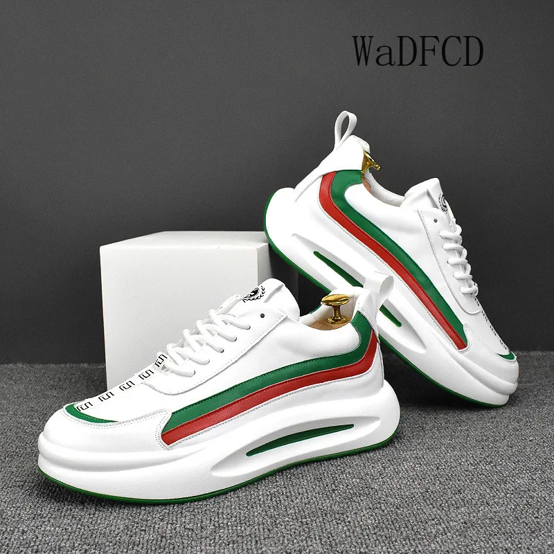 

Chunky Sneaker Men Designer Punk Board Shoes Fashion Casual Microfiber Leather Upper Height Increased Flat Platform Sport Shoes