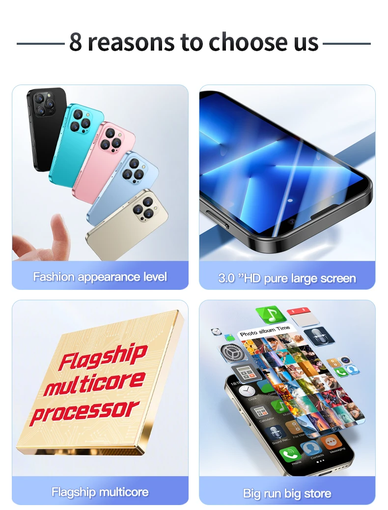 SOYES XS18 Pro 3G 3.0 Inch Mini Student Smartphone 2GB 16GB Android with Facial Recognition Dual SIM Standby Network Small Phone