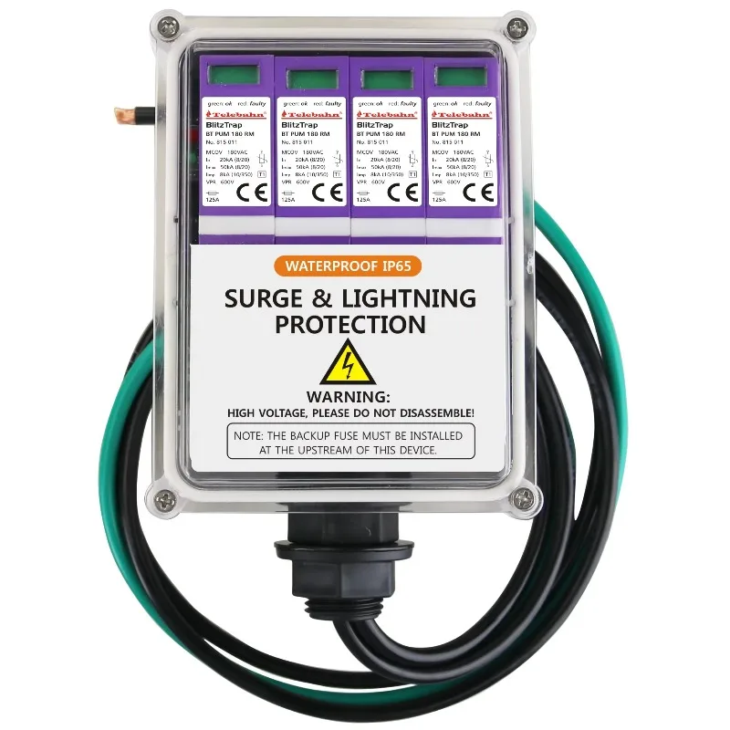 120V/208V 277V/480V AC 3 Phase Wye/4W+G T1+T2 20-50kA UL 1449 Surge Suppressor with IP65 for Outdoor Used