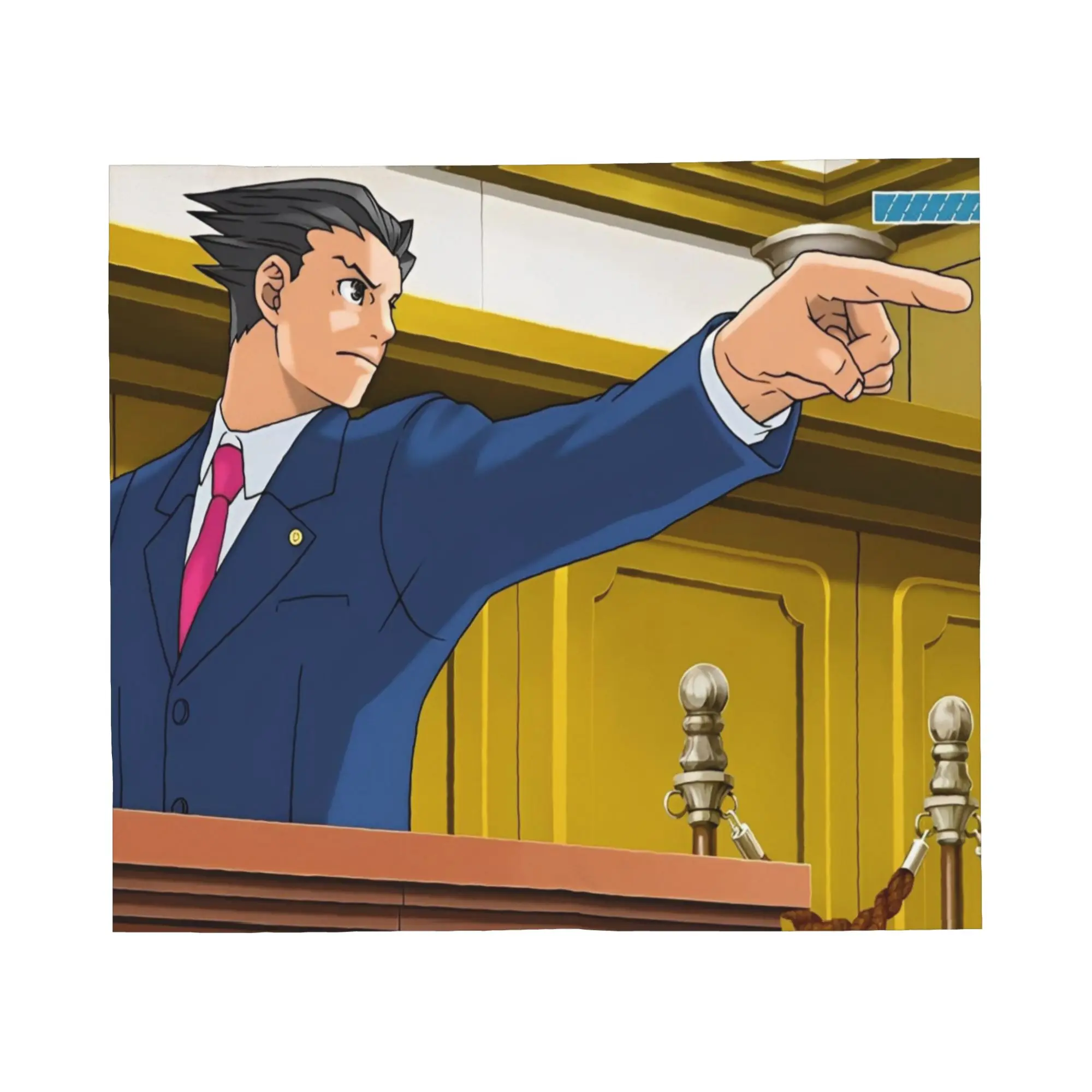 Objection Phoenix Wright Ace Attorney Blanket Velvet Decoration Naruhodo Ryuichi Multi-function Throw Blankets  Car Bedspread