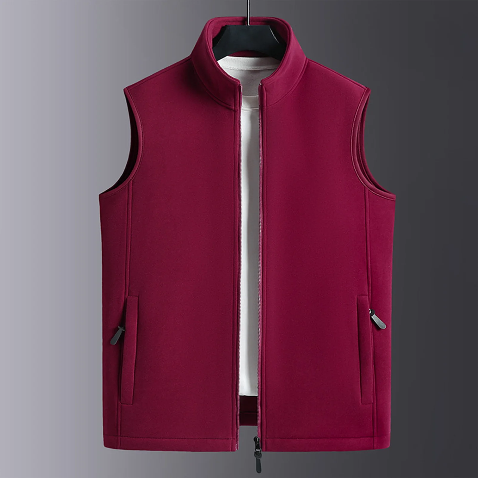 2024 الرجال سترة دون أكمام جاكيتات موضة الصوف سترة الذكور سترات مبطنة بالقطن معاطف الرجال الصدريات الدافئة الملابس المتضخم 5Xl