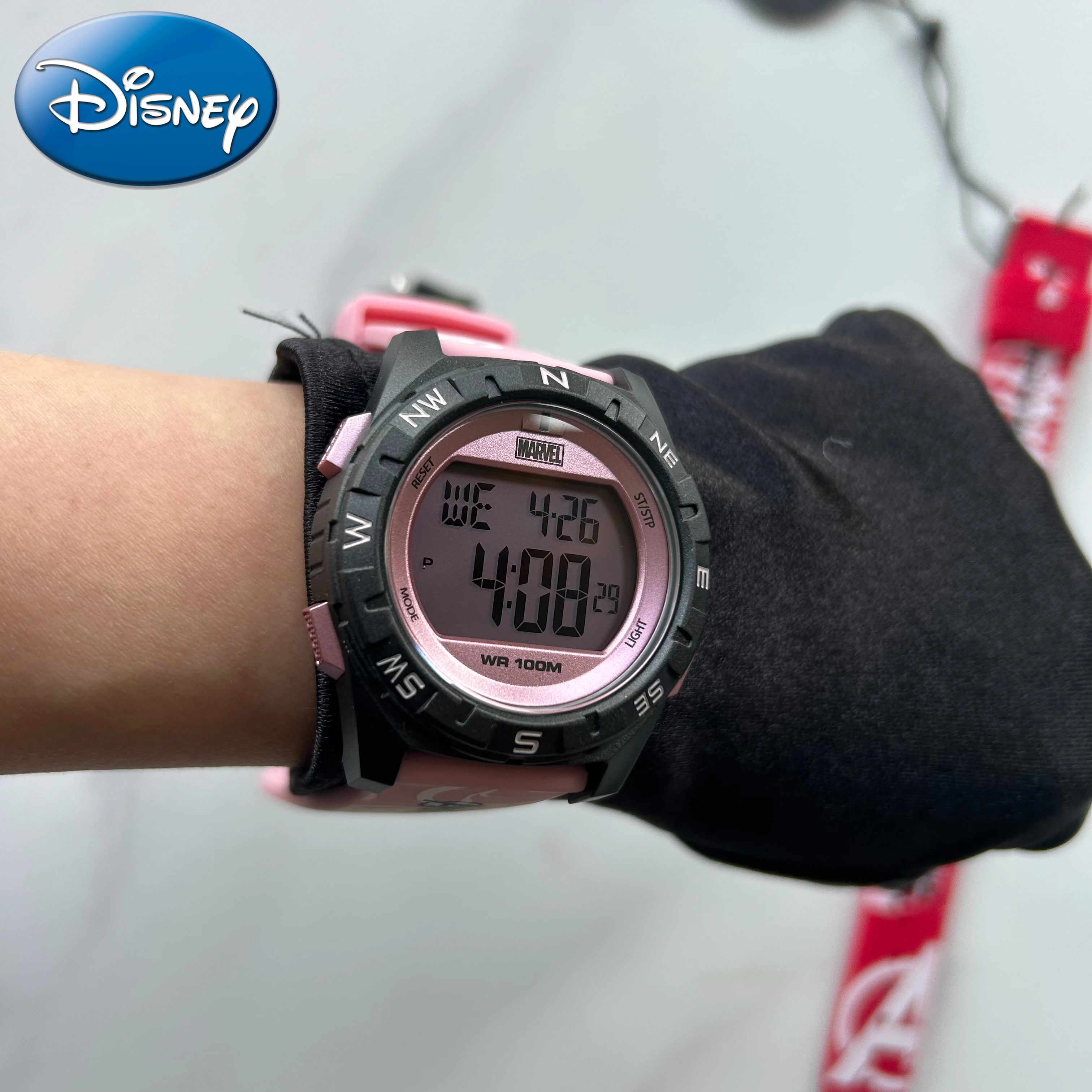 Disney-reloj electrónico multifuncional de Marvel, accesorio de pulsera resistente al agua hasta 50M, ideal para estudiantes y jóvenes