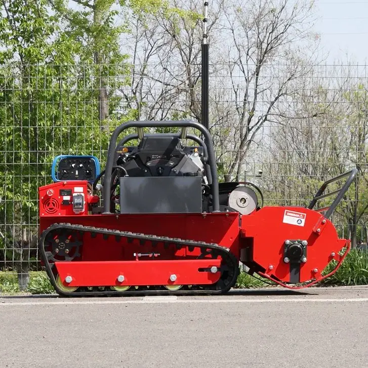 

Customized All Terrain Crawler Mower Gas Powered Dense Grass Cutter Hilly Land Trimmer Farm Machine