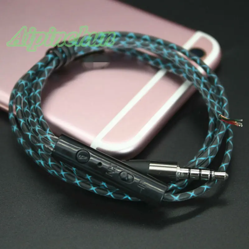 Aipinchun 3,5 мм 4-полюсный аудиокабель для наушников с микрофоном Ремонт Замена наушников 128 см 14-жильный медный провод AA0204