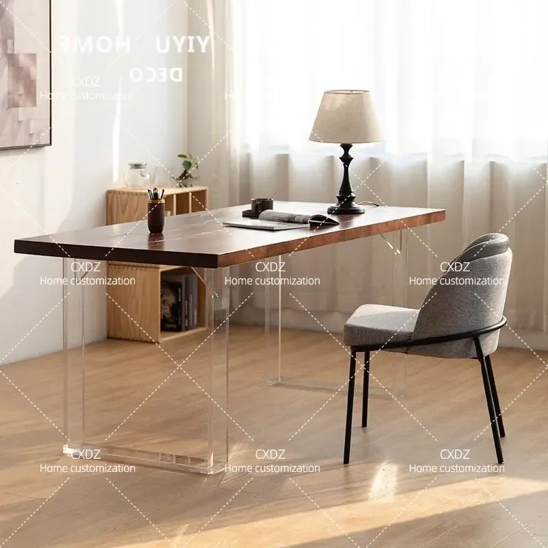 Nordic Acrylic Table Small Apartment Household Personality Hanging Desk Creative Solid Wood Desk