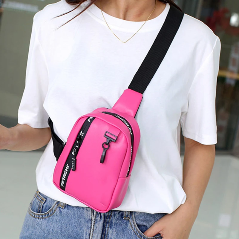 Women Bag Chest Bags Soft PU Leather New Trend Bags Female Crossbody Bag Shoulder Messenger Bags Multiple Pockets Pack Designer