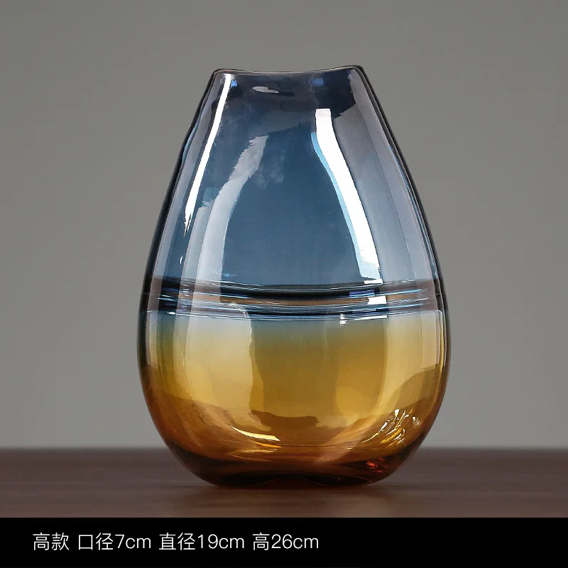 Zml glass modern minimalist vase - creative home decor artificial flower ornament