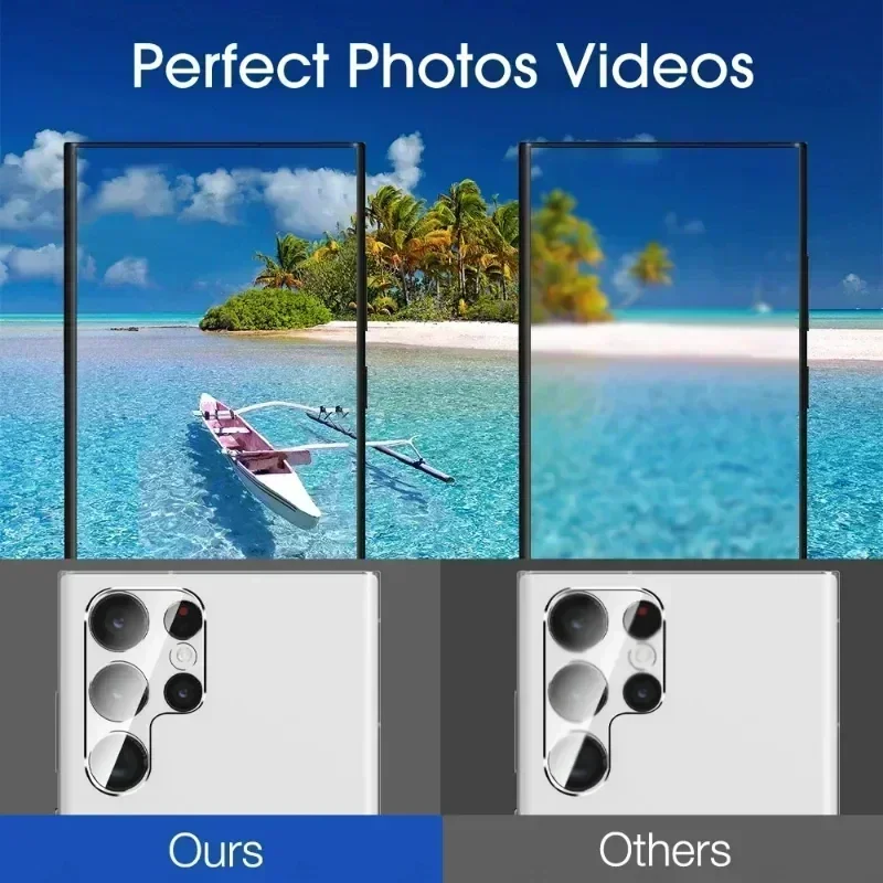 풀 커버 카메라 유리, 삼성에 적합한 갤럭시 S23 S22 S21 울트라 S23 S22 S21 플러스 렌즈 스크린 보호대 필름 투명 유리, 3 개