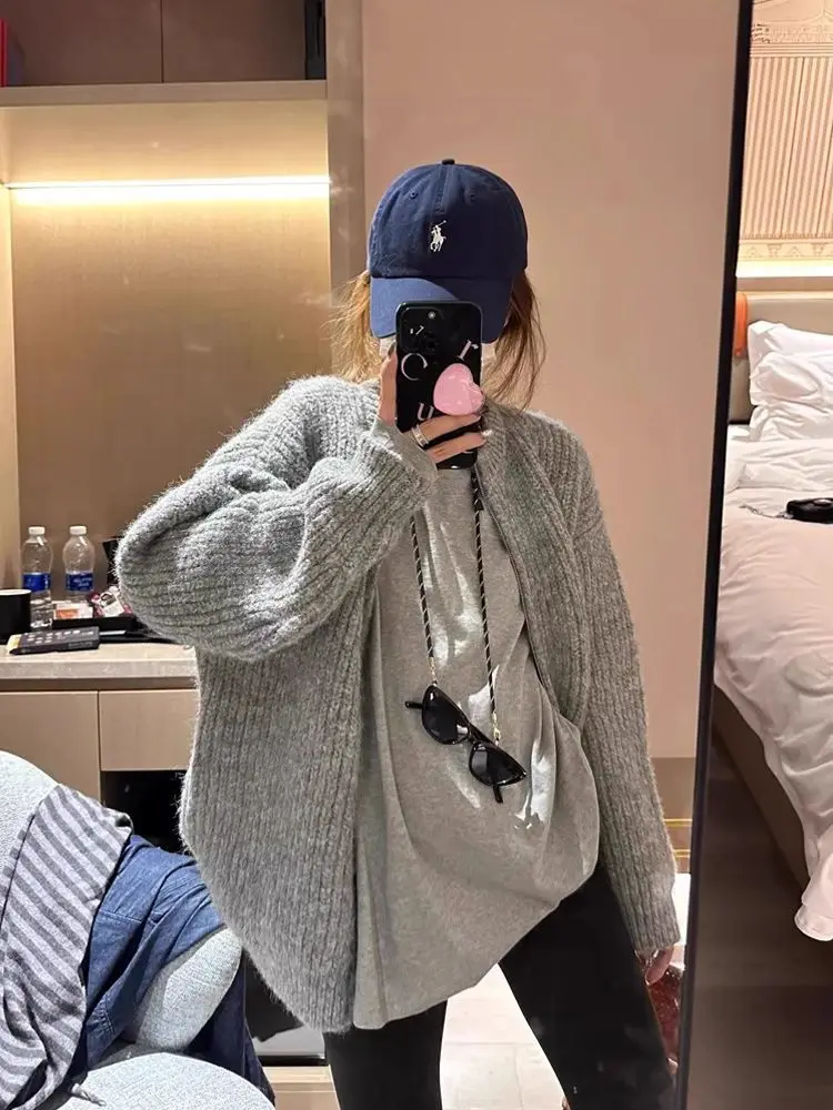 

Свитера Джемперы Кардиганы Женские и укороченный топ вместе Синель Плюшевые рукава-фонарики Негабаритный домашний вечер Удобный мягкий