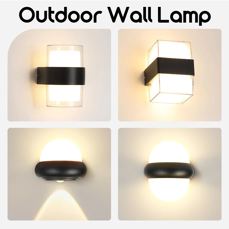 LED Wall Lamp Outdoor Garden Lighting Veranda Outdoors Porch Interior Lamps Indoor Bedroom Exterior Wall Lights Stairs Wall IP44