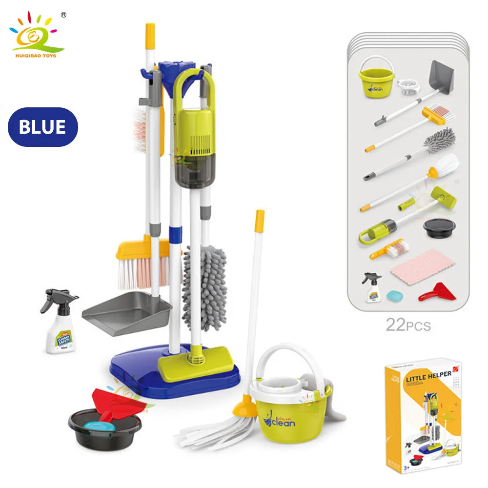 Juego de Herramientas de limpieza, aspiradora eléctrica simulada, escenario de limpieza simulado, juguete interactivo para padres e hijos