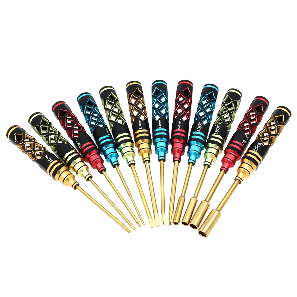 4pcs RC Hex  Driver Set Hex Allen Screwdriver Titanium  1.5/ 2.0 / 2.5 / 3.0 / 4.0 / 5.5/ 7.0/ 8.0mm for RC Car Quadcopter Drone