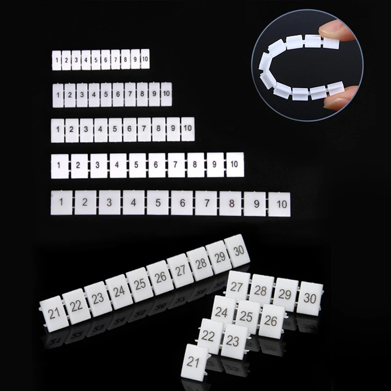 ZB6 UK Terminal block number plate ST4 uk5 applicable With numbers and blanks Quick Marker Strips Din Rail Terminal label 10pcs