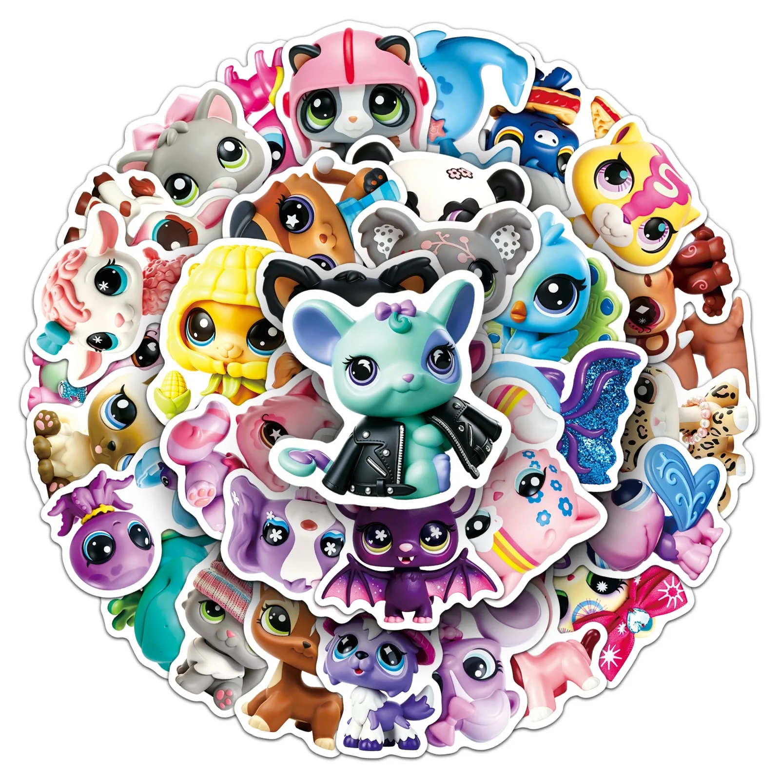 50 Stück Littlest Pet Shop Spiel-Graffiti-Aufkleber Niedliche Haustier-Cartoon-Aufkleber DIY Gepäck Handy Gitarre Scrapbook Wasserdichte Aufkleber – Detail 3
