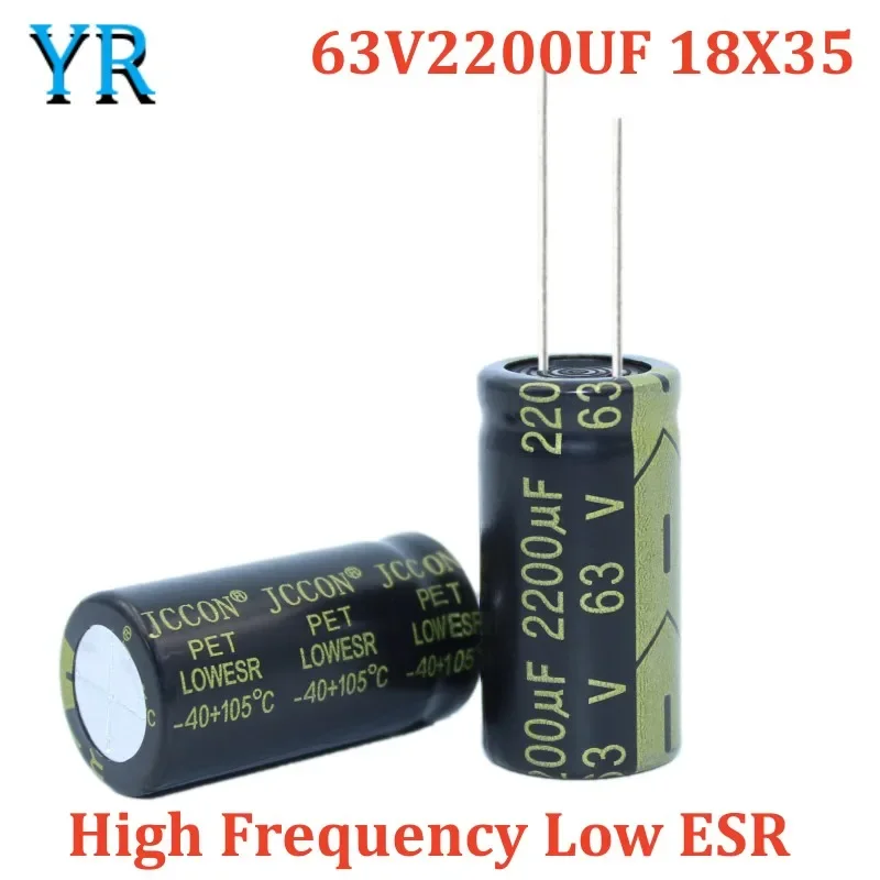 5Pcs 63V2200UF 18X35 Aluminum Electrolytic Capacitor High Frequency Low ESR