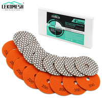 LEKOMESH 8pcs 4Inch Diamond Dry Polishing Pads Set Grit50-3000 Granite Marble Stone Sanding Disc Dia100mm Ceramic Stone Polisher