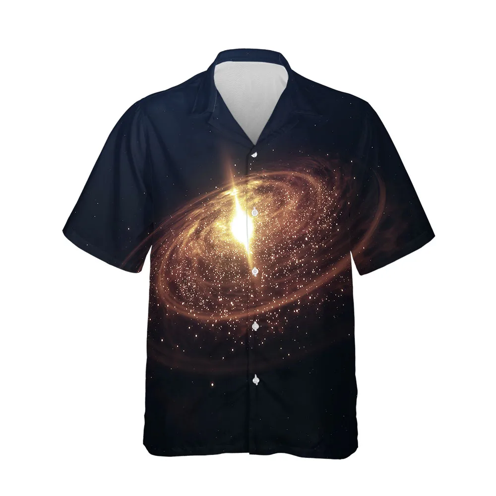 

Jumeast 3D Oversized Universe Ornament Short Sleeve Shirts Fashion Summer Casual Men's Social Shirts Streetwear Clothing Tops