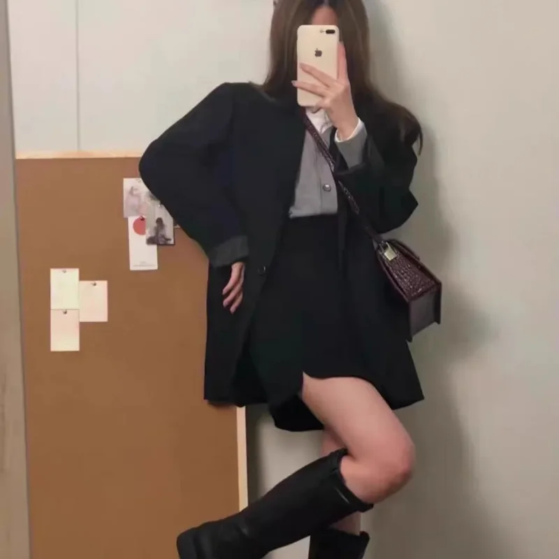 

Женский универсальный однотонный модный топ с длинными рукавами и пуговицами в корейском стиле