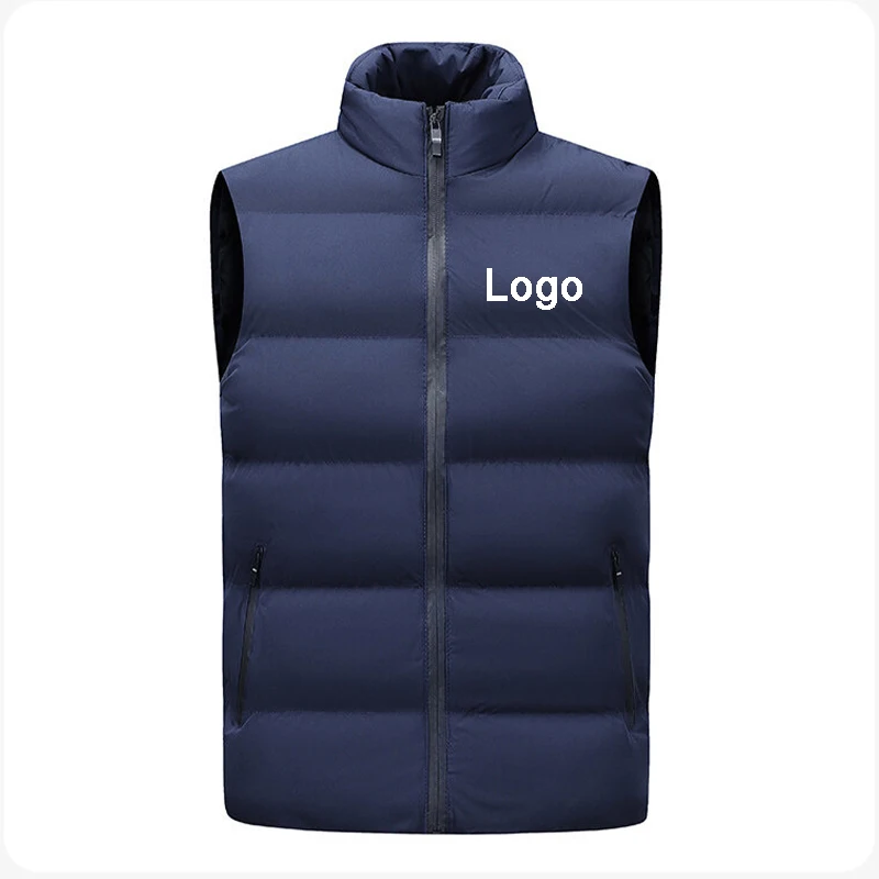Chaleco sin mangas personalizado con cremallera para hombre, diseño de moda y personalidad, abrigo de invierno cortavientos para mujer, chaleco con cuello alto