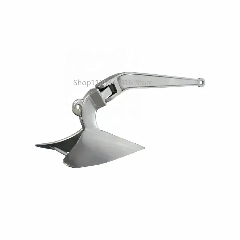 316 Stainless Steel Delta Style Boat Anchor 10kg / 22lb Polished Non-Hinged Plough Anchor Power Marine Accessories