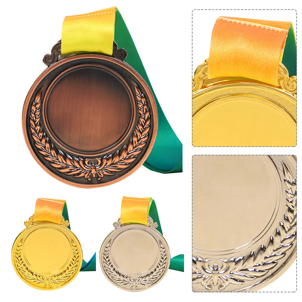 

5.2cm Gold/Silver/Bronze Medal Set Winner Medals with Neck Ribbon Sports Rewards Competition Awards for Competition Race