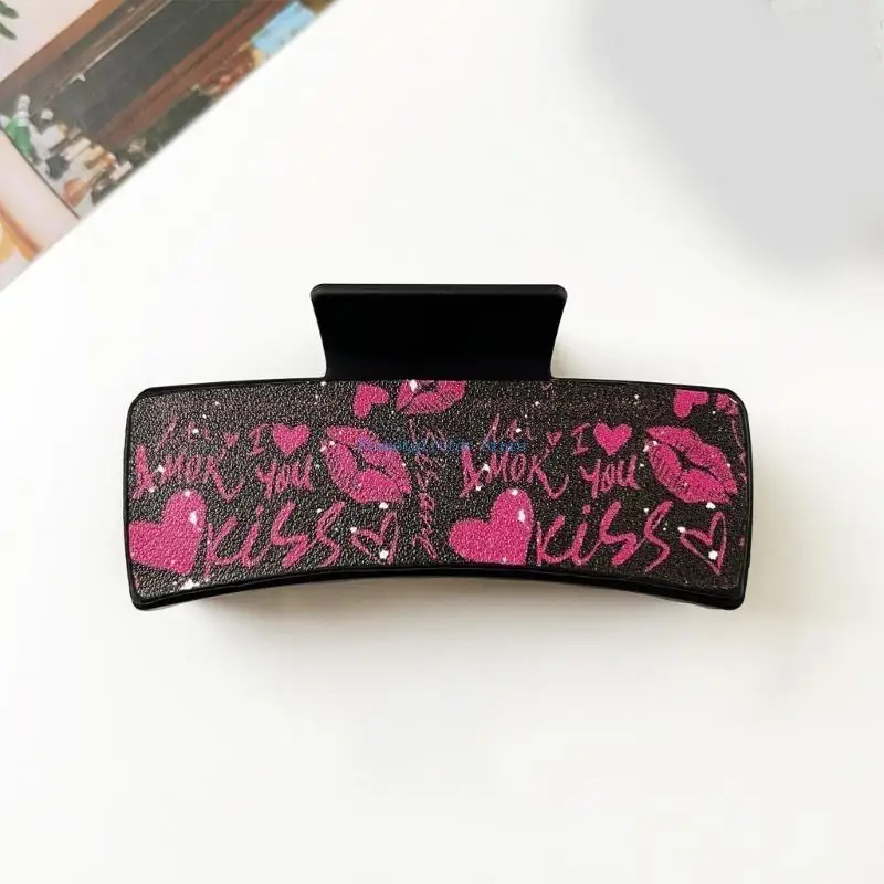 

652B PU Leather Square Hair Clip Women Fashionable Hairpin Children Friendly Hairclip for Daily Commute or Office Wear