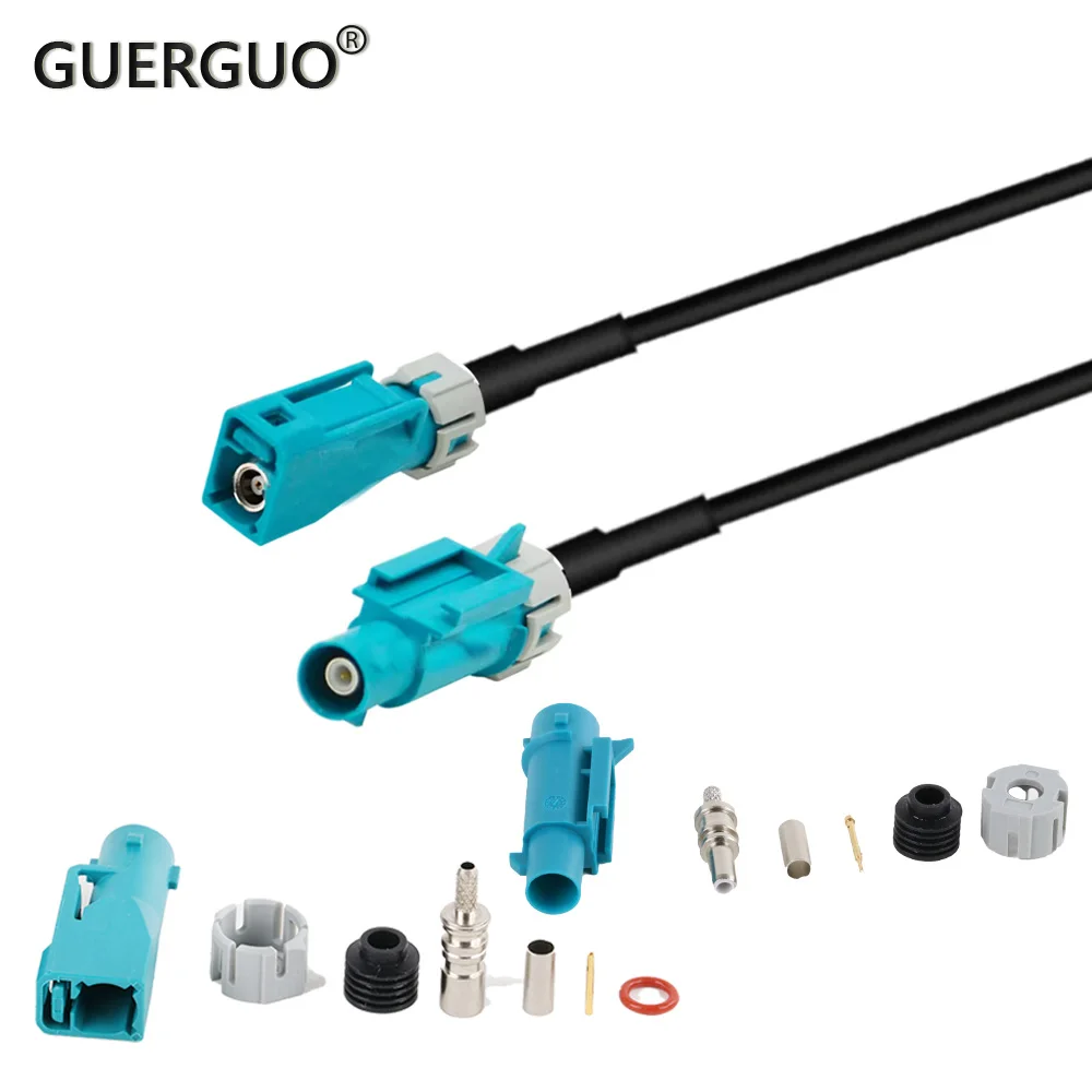 RG-174 Waterproof Fakra Z Male Plug to Z Female Connector RG174 RF Coaxial Extension Cable 50 Ohm Coax Pigtail Jumper 10CM-15M
