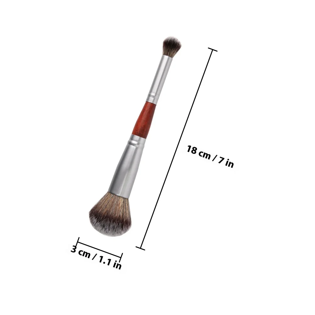 Pinceau de maquillage Portable à Double extrémité en Fiber douce, outil de maquillage pour ombre à paupières, Blush, poudre, fond de teint, accessoires de beauté, 2 pièces