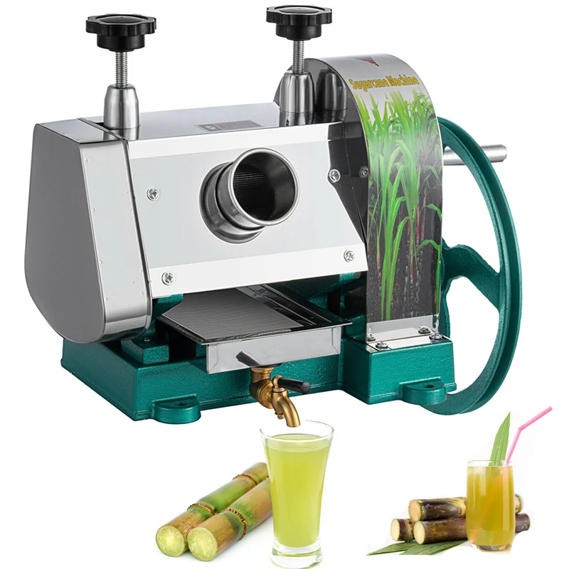 Manual Sugar Cane Juicer Machine Commercial Cane Press Stainless Steel 3Rollers 2.5