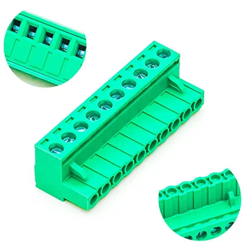 4Pcs 5.08mm Pitch 10 Pin Phoenix Type Connector PCB Screw Terminal Block Plug Socket Male Female Wire Connector HT5.08 10P