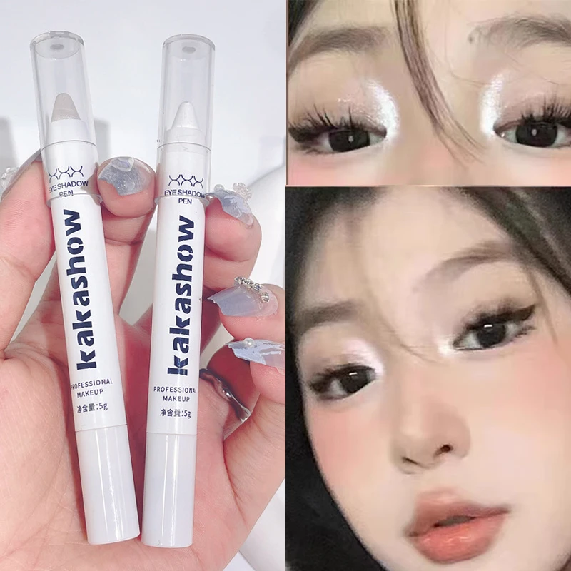 Glitter Highlighter Pen Pearlescent Lying Silkworm Pencil Waterproof Long-lasting Brightening Eyes Stick White Silver Eye Makeup