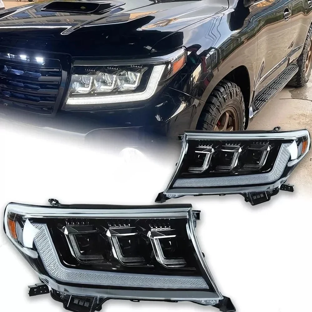 

For 2002-2003 2004-2007/2008-2015 Toyota Landluze LC100 headlight assembly retrofitted LED daily running light water steering