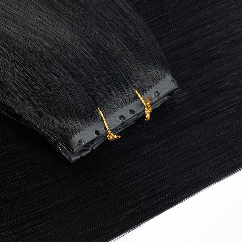 Invisible Hole Flat Pu Tape Human Hair Twin Tabs 25cm Long Tape PU Weft Real Human Hair No Glue Microlink Application 40-50g