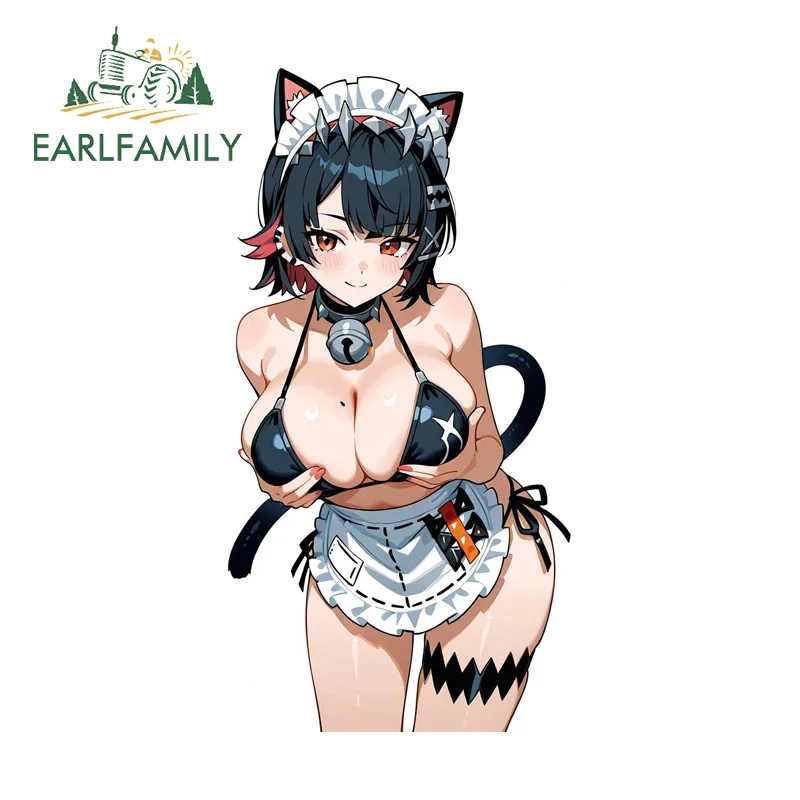 EARLFAMILY Sexy Ellen Joe Maid Bikini Car Stickers Zenless Zone Zero Item Windshield Window Door Decals Perfect Car Goods